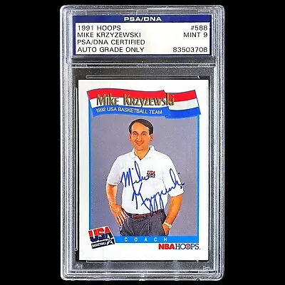 1991-1992 NBA Hoops Team USA 🔥 MIKE KRZYZEWSKI #588 Autograph 🔥 PSA 9 AUTO • $545