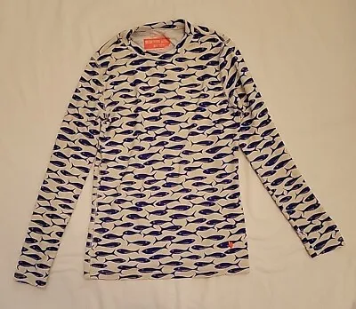 J Crew Crewcuts Girls Size 12 Long Sleeve Rash Guard Swim Shirt  UPF 50 Fish • $10.99