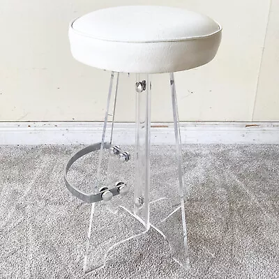 Mid-Century Modern Lucite And Chrome Bar Stool • $1095