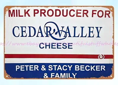 CEDAR VALLEY CHEESE DAIRY MILK PRODUCER Metal Tin Sign  Rustic Artwork Walls • $18.85