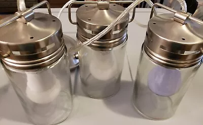 3-Glass Mason Jar Pendent Ceiling Light Fixture • $14.59