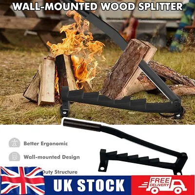 Wall Mounted Wooden Kindling Log Splitter Carbon Steel Manual Fire Wood Cutter • £34.69