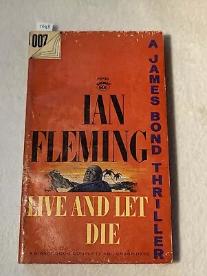 LIVE AND LET DIE BY IAN FLEMING PAPERBACK SIGNET 1960s 24th PRINT JAMES BOND 007 • $14.50