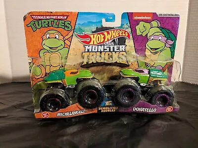 NINJA TURTLES Monster Jam Trucks Demolition Doubles 1:64 Hot Wheels 2020  2 PACK • $20