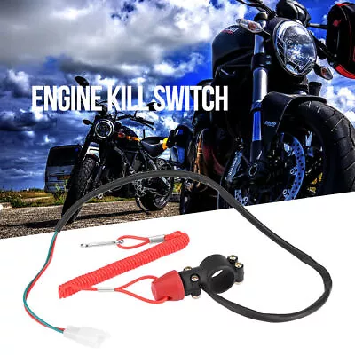 22mm 7/8  Motorcycle Boat Outboard Engine Motor Kill Stop Switch W/ Tether • $14.69