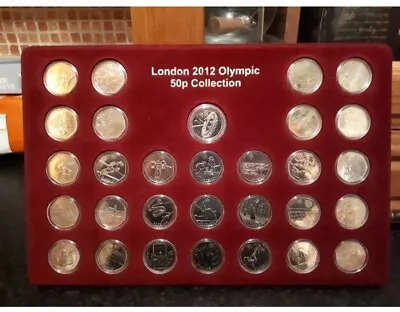 London 2012 Olympic 50 Pence Circulated  Complete Collection With Medallion • £140