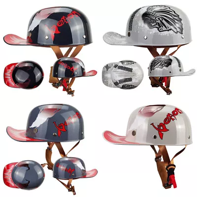 Retro Motorcycle Half Helmet Baseball Cap For Men Women - Streetwear Style Gift • $28.98