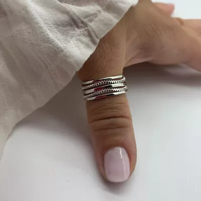 Solid 925 Sterling Silver Wide Band & Spinner Ring Handmade Jewelry All Size • $13.99