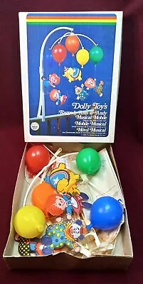 Vtg. 1976 Raggedy Ann & Andy Musical Mobile Dolly Toys Complete W/Box Works USA • $25.77