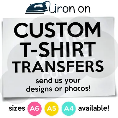 Custom Iron On T-Shirt Transfers A6 A5 A4 Your Image Logo Photos Design Hen Stag • £1.99