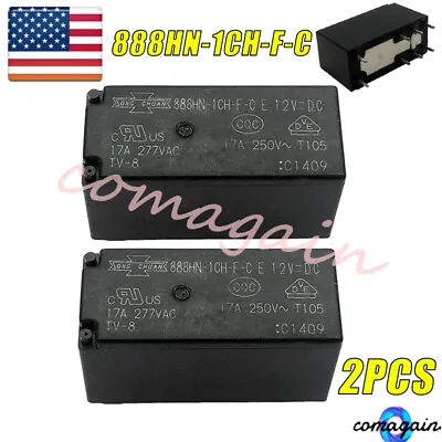 2* Power Relay 8-Pins Replace For Song Chuan 888HN-1CH-F-C 12VDC 17A 250VAC • $13