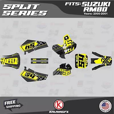 Graphics Kit For Suzuki RM80 (2000-2001) RM80 Split - YELLOW • $54.99