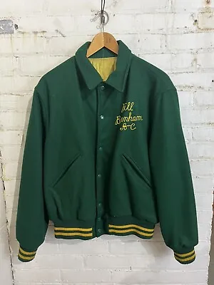 Vintage 60s 70d Chain Stitch Varsity Jacket Bill Burmham AC Vtg Fashion Coat • $50