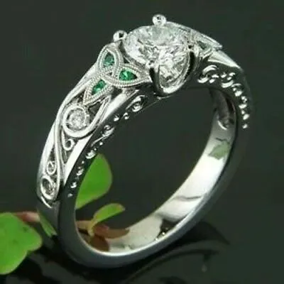 1.45ct Round Moissanite Celtic Knot Engagement Ring 925 Sterling Silver Size 5.5 • $92.99