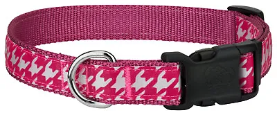 Country Brook Petz™ Deluxe Shock Pink Houndstooth On Rose Ribbon Dog Collar • $12.97