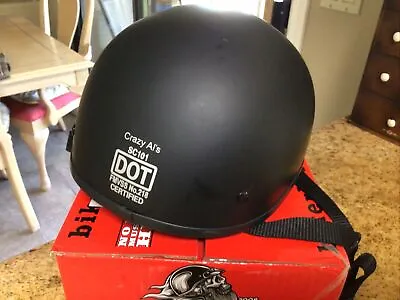 Crazy Al's  SOA Style DOT Flat Black Half Helmet-  XS • $39