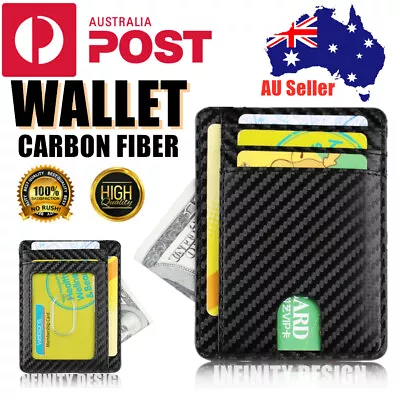 $8.95 • Buy RFID Mens Blocking Purse Flip Leather Wallet Slim Credit Card Holder Money Clip