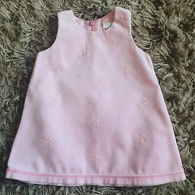 Baby Girls 3-6 Months Next Pink Velvet Shift Sleeveless Dress • £5