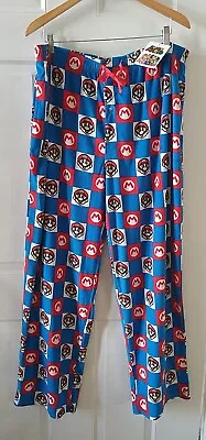 Super Mario Red White And Blue Checker Sleep Lounge Pants Size Xl • $22.70