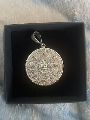 $50 • Buy 925 Sterling Silver Aztec Mayan Calendar Pendant Medal