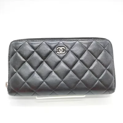 Chanel Long Wallet  Black Leather 1184652 • $168