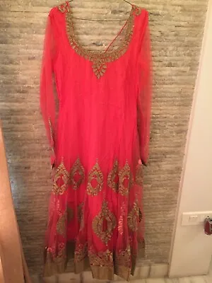 Manish Malhotra Inspired Bollywood Super Sparkly Pink Anarkali Churidar Size L • $120