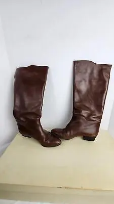 Ruqqeri Sweet Marrone Knee High Leather Boots (A106) W/ Box - Women's US 7 • $53.59