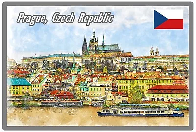 $3.05 • Buy Prague,République Tchèque - Souvenir Nouveauté Réfrigérateur Aimant - Flag /
