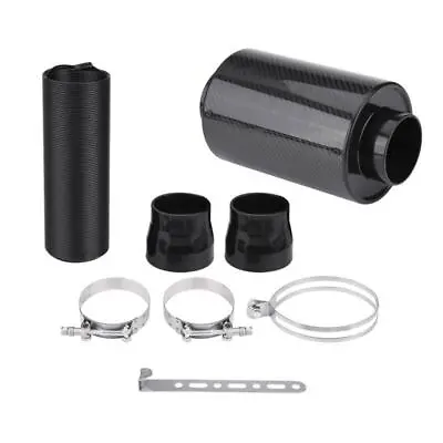 Universal 76mm Carbon Fiber Cold Air Filter Intake Kit For Improved Induction • $37.99