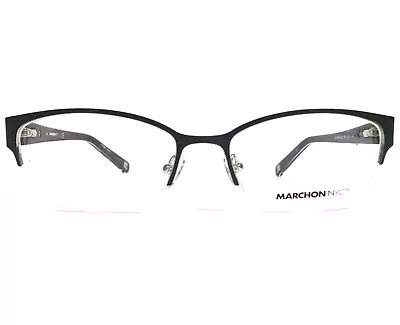 Marchon Eyeglasses Frames M-YORKVILLE 001 Black Purple Silver 53-17-135 • $39.99