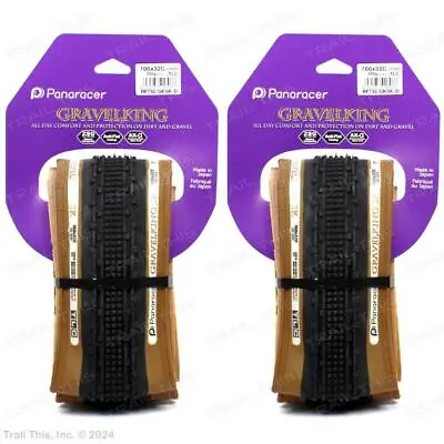 Two (2) Pack Panaracer GravelKing SK 700x32 Black/Brown Clincher Bike Tires • $64.95