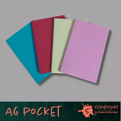 A6 Pocket Coloured Card Cover Lined Notebook Refill With Cream Paper - 30 Sheets • £8.10