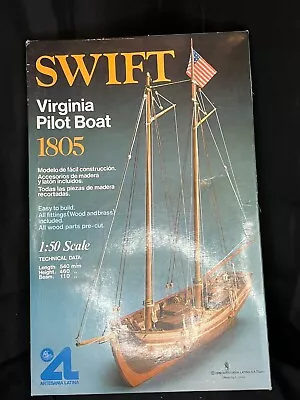 1982 Artesania Latina Swift Virginia Pilot Boat 1805 Wood Model Kit 1:50 Scale • $35