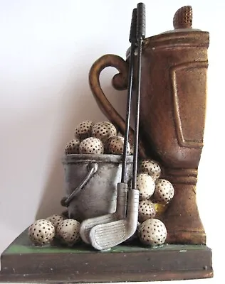 Golf Themed Bookend Club Balls Tee Putter Book End Father's Day Gift Statue • $7