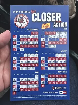 Buffalo Bisons 2024 SGA Magnet Schedule - Shipping Next Day • $7.25