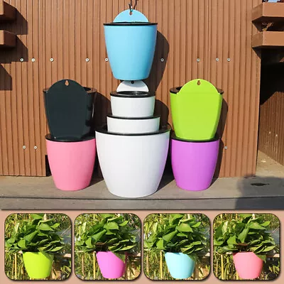 1Set Hanging Planter Plant Pot Wall Mounted Flower Pots For Garden Balcony Fence • £5.63