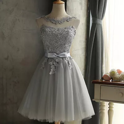 £22.45 • Buy  Short Prom Dress Womens Short Floral Bridesmaid Dress Teens Sleeveless Tulle