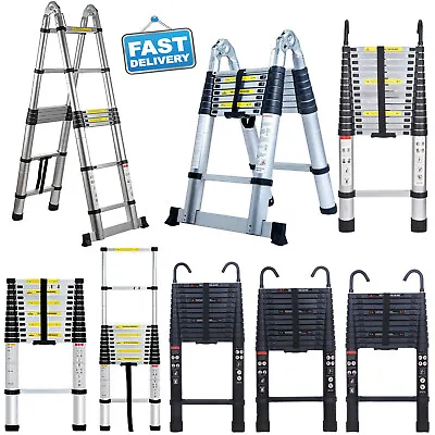 Aluminum Telescoping Ladder Extension Ladders Retraction Collapsible Folding • $72.10