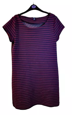 GAP Purple/blue Stripe Knee Length Dress Size M 10-12 • £4.99