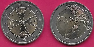 MALTA 2 EURO 2008-F UNC MALTESE CROSSVALUE AND RELIEF MAP OF WESTERN EUROPEMal • $6.25