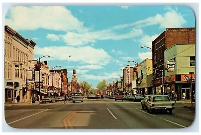 C1960 La Porte Looking East Lincolnway Downtown Street La Porte Indiana Postcard • $14.98
