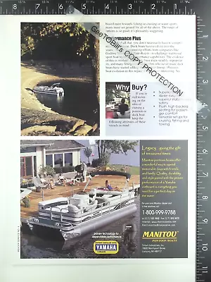 2000 ADVERTISING For Manitou Legacy Pontoon Boat 2001 2002 1999 • $12.50