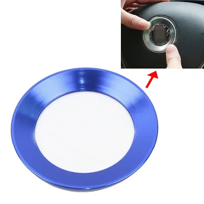 Aluminum Alloy Steering Wheel Ring Emblem Trim Blue Fits V W Golf Jetta Passat • $16.50