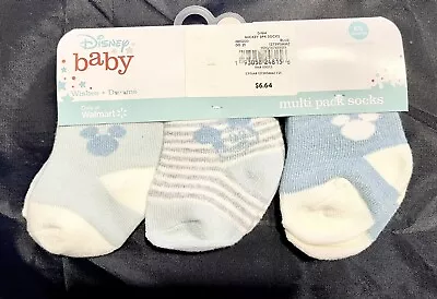 Disney Baby Mickey Mouse Blue Boys Socks NWT Size 0-6 Months • $3.99
