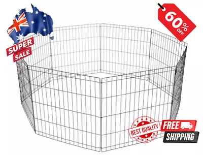 New Pet Dog Playpen Enclosure Cage 8 Panel Puppy Fence Play Pen Foldable Metal • $32.95