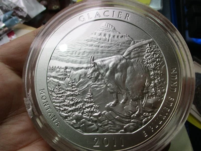 $652.06 • Buy 2011-P 5 Oz Silver Glacier National Park Quarter