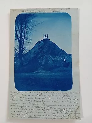 Memphis Michigan 1907 Cyanotype Blue Real Photo Postcard Taylor's Mountain  10/6 • $22