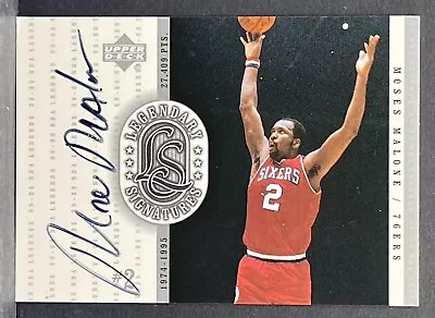 2000 Upper Deck Legends Moses Malone Legendary Signatures On-Card Autograph AUTO • $219.95