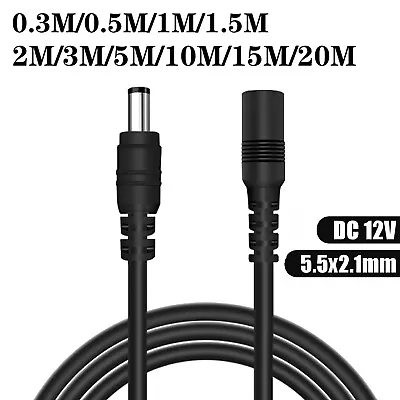 £154.55 • Buy Power Extension Cable For 12V DC 0.3m-20m CCTV LED & Adapters 2.1mmx5.5mm Jack