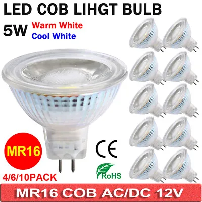 5W=50W MR16 LED Light Bulbs Energy Saving COB Spotlight Reflector Lamp AC/DC12V • £6.83